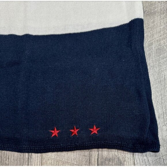 Vintage Norton Studio Sleeveless Sweater Womens Medium Blue Red Stars Vest 90s - Picture 2 of 9
